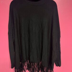 Cyrus Black Fringe Turtleneck Sweater